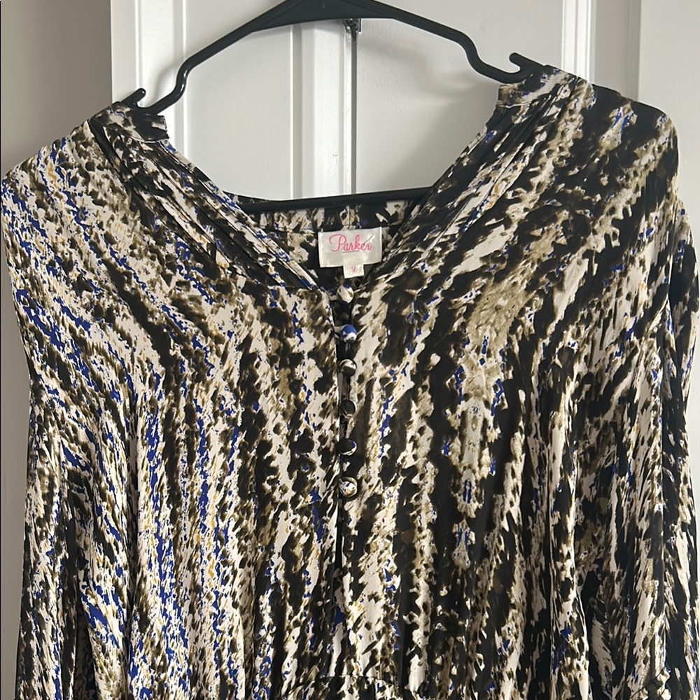 Abstract Patterned Long Sleeve Top